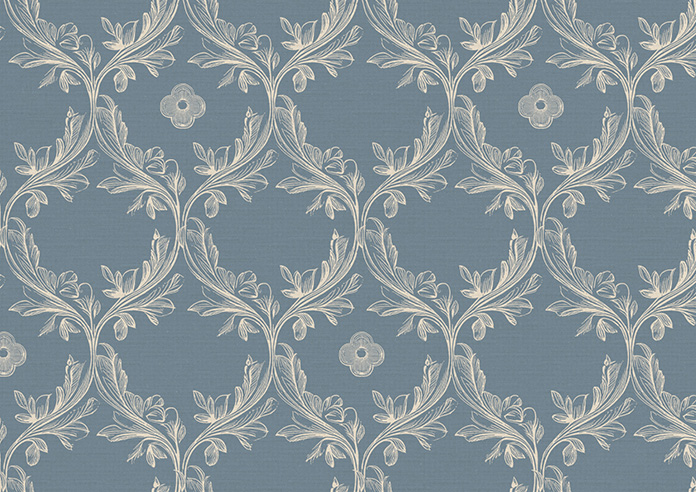 Trellis Prints, Vine and Bloom Raffs Blue - Made to Measure Curtains - Image 8
